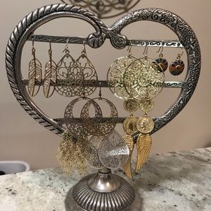 Heart shaped earring holder
